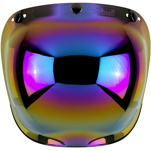 Biltwell Bubble Shield Rainbow Mirror - Anti-fog, Scratch Resistant, UV/A UV/B Resistant