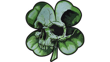 Load image into Gallery viewer, LETHAL THREAT Shamrock Clover Skull Embroidered Patch - Large LT30246