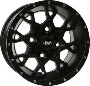 ITP Hurricane Matte Black Wheel with Machined Finish (14x7"/4x110mm)