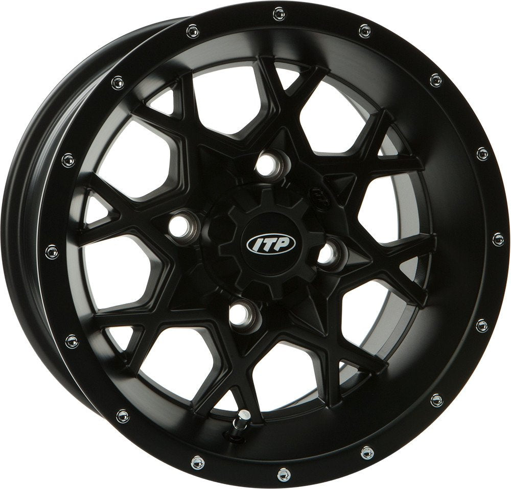 ITP Hurricane Matte Black Wheel with Machined Finish (14x7