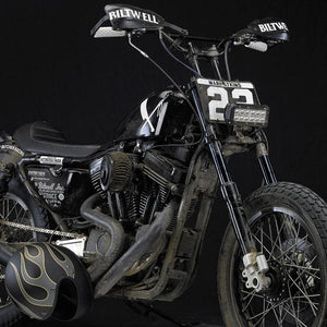 Biltwell | Moto Bar Motorcycle Handlebar | Black Electroplate Finish | 1" OD | TBW with Insert Compatible with Cable Operated Throttles and Harley's Throttle-By-Wire Control Module