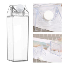 Load image into Gallery viewer, Jarra de leche transparente, botella de cartón de leche de 2 piezas, botellas de agua cuadradas reutilizables, recipiente de jugo de leche a prueba de fugas, jarra de botella de agua de moda, recipien Semi-Flat Black 3XL