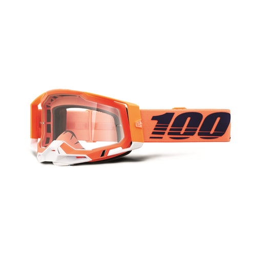 100% RACECRAFT 2 GOGGLE CORAL - CLEAR LENS 50009-00018