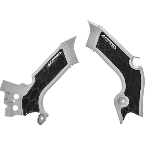 Acerbis - 21+ Kawasaki KX250/ 19-23 KX450 Frame Guards- X-Grip - Silver/Black (2742601015)