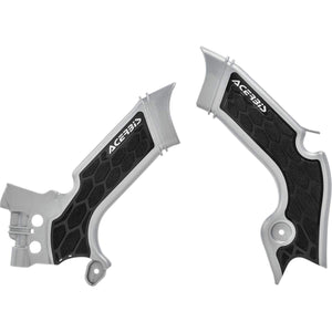 Acerbis - 21+ Kawasaki KX250/ 19-23 KX450 Frame Guards- X-Grip - Silver/Black (2742601015)