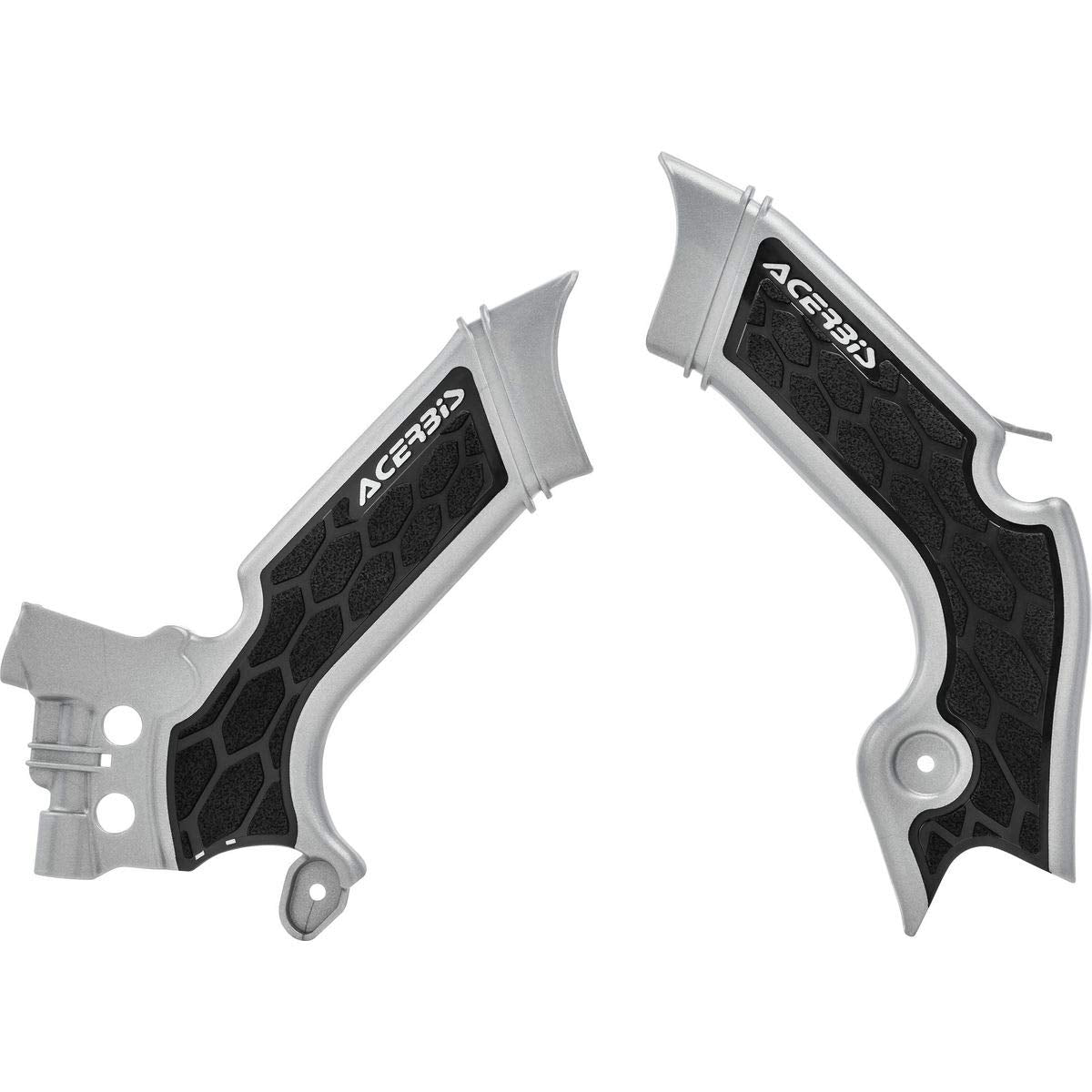 Acerbis - 21+ Kawasaki KX250/ 19-23 KX450 Frame Guards- X-Grip - Silver/Black (2742601015)