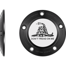 Load image into Gallery viewer, FIGURATI DESIGNS TIMING COVER BLACK WITH DON'T TREAD ON ME, 5-HOLE FD40-TC-5H-BLK