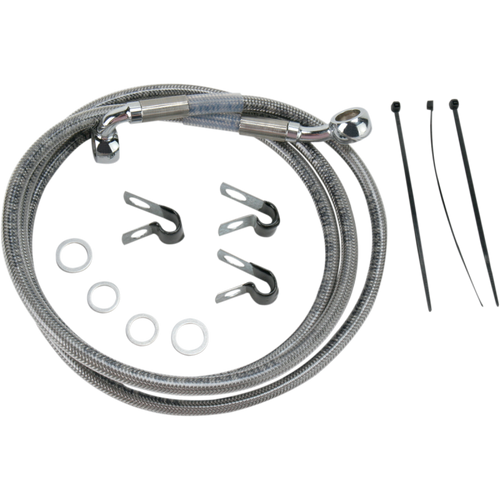 DRAG SPECIALTIES 00-07 FLST/F FRT S/S BRAKE LINE KIT +10 660214-10