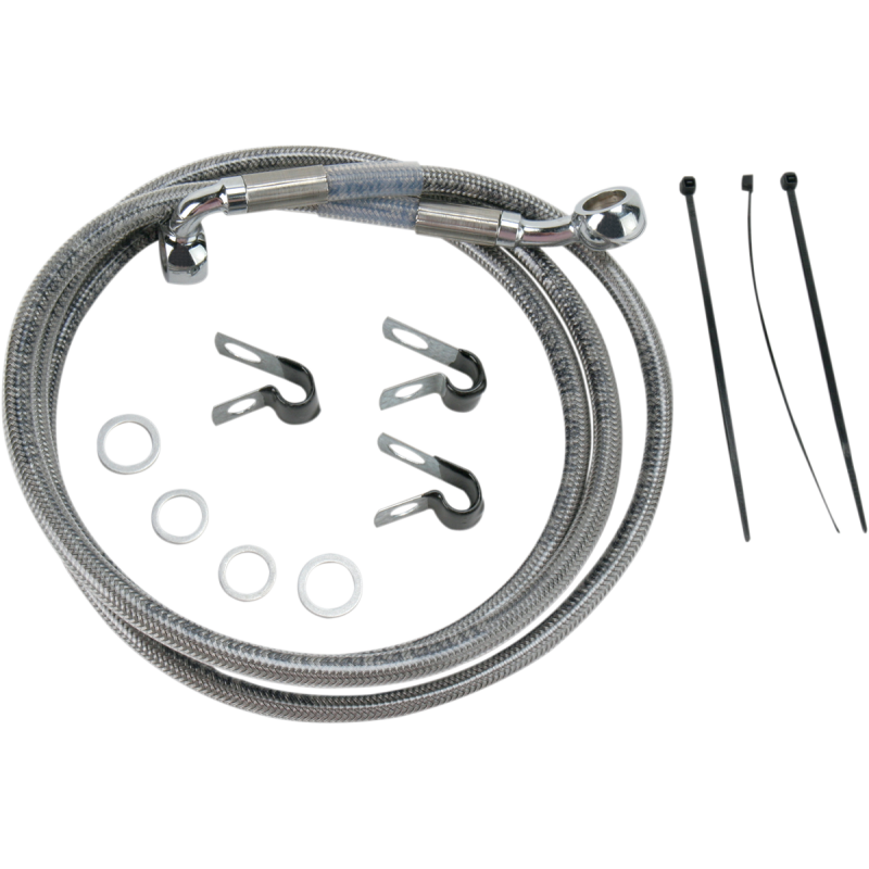 DRAG SPECIALTIES 00-07 FLST/F FRT S/S BRAKE LINE KIT +10 660214-10