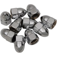 Load image into Gallery viewer, DRAG SPECIALTIES 7/16-14 CHRM ACORN NUTS(10) CY-CHROME MPB109