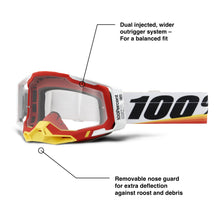 Load image into Gallery viewer, 100% RACECRAFT 2 GOGGLE ARSHAM RED - CLEAR LENS 50009-00016