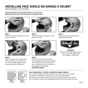 Biltwell | Gringo S Gen2 Flat Shield | Smoke | Anti-Fog | Scratch Resistant | UV/A UV/B Resistant | Motorcycle Helmet Accessory