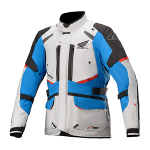 Alpinestars Honda Andes V3 Mens Drystar Motorcycle Jacket Gray/Blue LG
