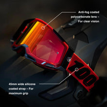 Load image into Gallery viewer, 100% RACECRAFT 2 GOGGLE CORAL - CLEAR LENS 50009-00018