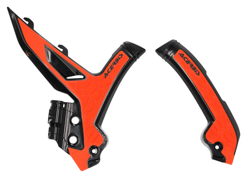 Acerbis - 23+ KTM EXC-F/SX/SX-F/XC/XC-F/XC-W/XCF-W Frame Guards- X-Grip - Black/16 Orange (2975045229)