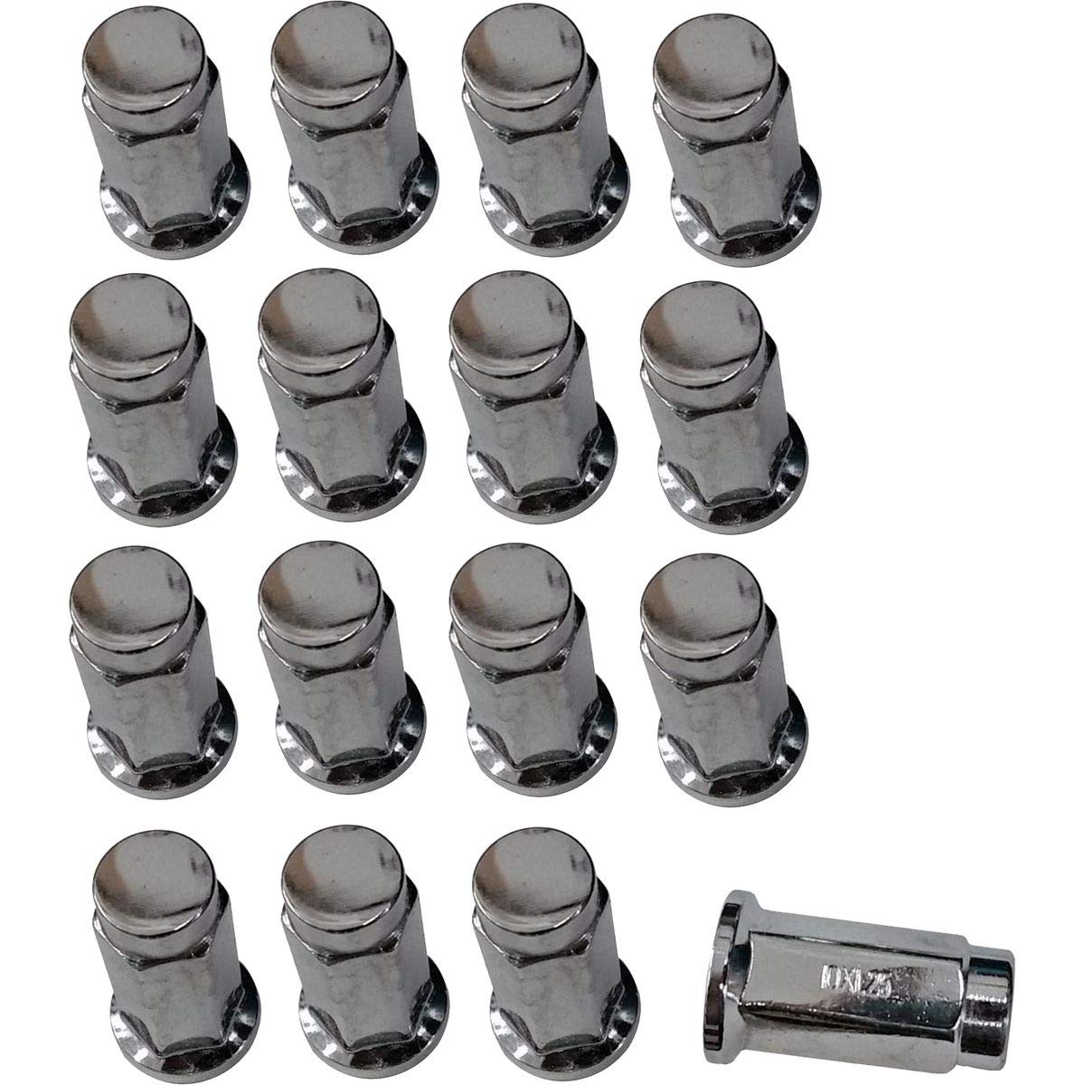 ITP Lug Nut Set (Chrome / 12x17mm / Flat Head) Compatible with 09-13 Kawasaki TERYX750
