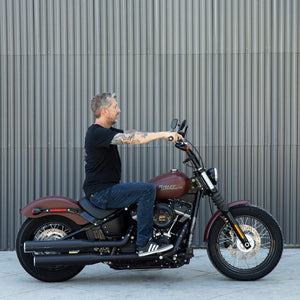 Biltwell | Tracker High Handlebar | Chrome Plated Finish | TBW with Insert | 1" | Compatible With Cable Operated Throttles and Harley's Throttle-By-Wire Control Module