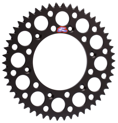 Renthal - 15-22 Yamaha WR 250F/ YZ 250F/FX/ 2005 YZ450F Rear Grooved Sprocket - Black 520-51P Teeth (150U-520-51GBBK)