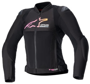Alpinestars Stella SMX Air Womens Textile Motorcycle Jacket Black/Yellow/Pink LG, Black, Yellow, Pink