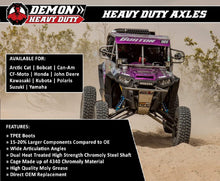 Load image into Gallery viewer, Demon Powersports Rear Left/Right Heavy Duty Axle for Yamaha Wolverine X2/X4, In Dual Heat Treated, Wider Angles &amp; In Molybdenum Precision (See Fitments in Description) OEM: BG4-2531H-00-00