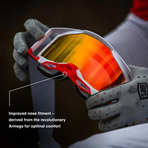 100% RACECRAFT 2 GOGGLE ARSHAM RED - CLEAR LENS 50009-00016