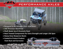 Load image into Gallery viewer, Rugged Rear Left/Right Performance Axle for (2015-17) Arctic Cat Diesel/TRV/Alterra/500, In CNC Precision Components, Stainless-Steel Clamps Coated for Protection OEM: 2502-353