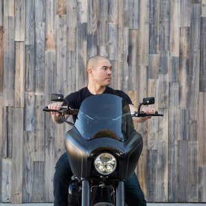 Biltwell | Tracker Mid Handlebar | Chrome Plated Finish | TBW with Insert | 1" | Compatible With Cable Operated Throttles and Harley's Throttle-By-Wire Control Module