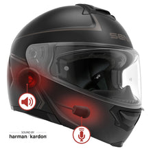 Load image into Gallery viewer, Sena Impulse DOT Flip Up Modular Bluetooth Helmet w/Sound by Harman Kardon Dual Visor Helmet with Integrated Mesh Intercom System / MP3 / Voice Dial (Matte Black, Small)