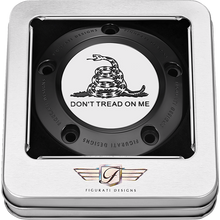 Load image into Gallery viewer, FIGURATI DESIGNS TIMING COVER BLACK WITH DON'T TREAD ON ME, 5-HOLE FD40-TC-5H-BLK