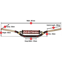 Load image into Gallery viewer, RENTHAL RENTHAL TWINWALL HANDLEBAR BLACK 990 990-01-BK-07-185