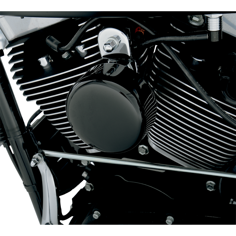 DRAG SPECIALTIES 91-19 ROUND BLK HORN COVER 2107-0044