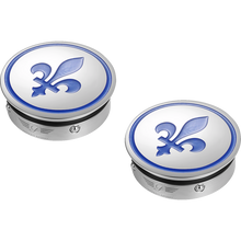 Load image into Gallery viewer, FIGURATI DESIGNS BLUE FLEUR-DE-LIS SWING ARM COVER SILVER FD05-SS