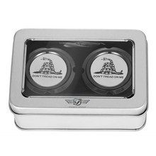 Load image into Gallery viewer, FIGURATI DESIGNS FRONT AXLE NUT COVERS BLACK WITH DON'T TREAD ON ME FD40-FAC-BLK