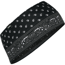 Load image into Gallery viewer, ZAN HEADGEAR HEADBAND SF BLK PAISLEY HBL101