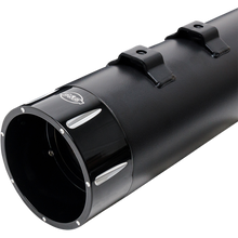 Load image into Gallery viewer, S&amp;S CYCLE 17-19 4.5" MK45 FLHT BLK/BLK MUFF W/ TRACER E CAP 550-0670