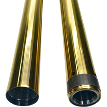 Load image into Gallery viewer, PRO-ONE PERF.MFG. 49mm Fork Tubes, Gold TIN, 22-7/8" Stock FLHT 14-20 105125G