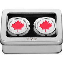 Load image into Gallery viewer, FIGURATI DESIGNS RED MAPLE LEAF FRONT AXLE NUT COVER SILVER FD03-FAC-SS