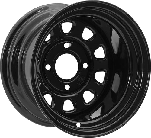 ITP Delta Steel Black Wheel with Machined Finish (12x7