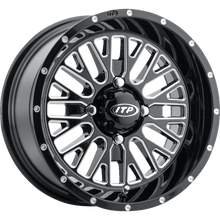 Load image into Gallery viewer, ITP MOMENTUM 14X7 4/110 4+3 (+10mm) GLOSS BLACK/MACHINED 1422734731B