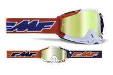 Load image into Gallery viewer, FMF POWERBOMB Motocross and Mountain Bike Goggles (US of A - True Gold Lens) MX and Mountain Bike Racing Protective Eyewear