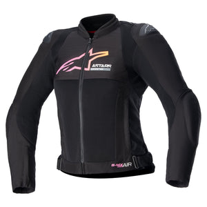 Alpinestars Stella SMX Air Perforated Women's Motorcycle Textile Jacket (Black/Fuxia, M), Black/Yellow/Pink