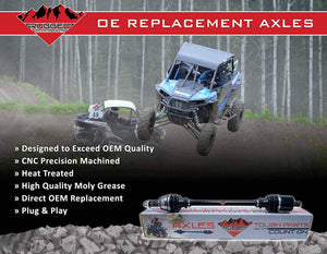 Rugged Front Left Performance Axle for (2003-07) Yamaha Kodiak/Grizzly 450, Stainless-Steel Clamps Coated for Protection & Machined Heat Treated Long Life Span OEM: 5ND-F510F-00-00, 5KM-2510J-00-00