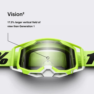 100% RACECRAFT 2 GOGGLE KORB - CLEAR LENS 50009-00019