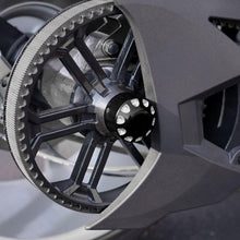 Load image into Gallery viewer, Show Chrome Contrast Cut Dual Axle Nut Cover for Polaris Slingshot | High-Quality Aluminum, Easy Install with Set Screws | Enhances Aesthetic with Machined Surfacing | Fits 2015-2023 Models | Black