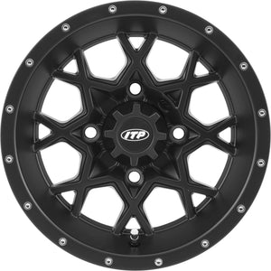 ITP Hurricane Matte Black Wheel with Machined Finish (12x7