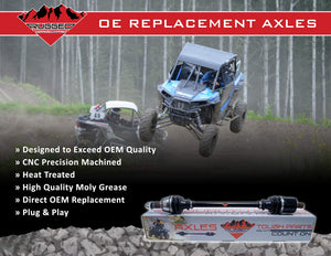 Rugged Rear Right Performance Axle for Yamaha Rhino 450/660, Stainless-Steel Clamps Coated for High Protection & Machined Heat Treated (See Fitments in Description) OEM: 5UG-F53B0-21-00