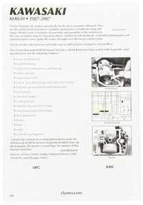 CLYMER 87-07 KAWASAKI KLR650 MANUAL CM4743