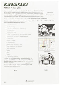 CLYMER 87-07 KAWASAKI KLR650 MANUAL CM4743