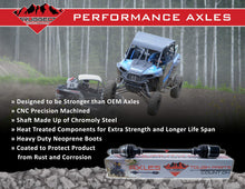 Load image into Gallery viewer, Rugged Front Left Performance Axle for Suzuki KingQuad 400, Stainless-Steel Clamps Coated for Protection &amp; Machined Heat Treated for Long Life, Easy Install (See Fitment Details in Description)
