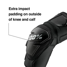 Load image into Gallery viewer, 100% FORTIS KNEE GUARDS BLACK SM/MD 70007-00001